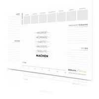 LIFEBOARD® PREMIUM Schreibtischunterlage Papier - 3x 50 Blatt - 90g/m2 - Schreibunterlage XXL in A2-59,4 x 42 cm - für mehr Fokus & Motivation - by ENDLICH ERFOLG