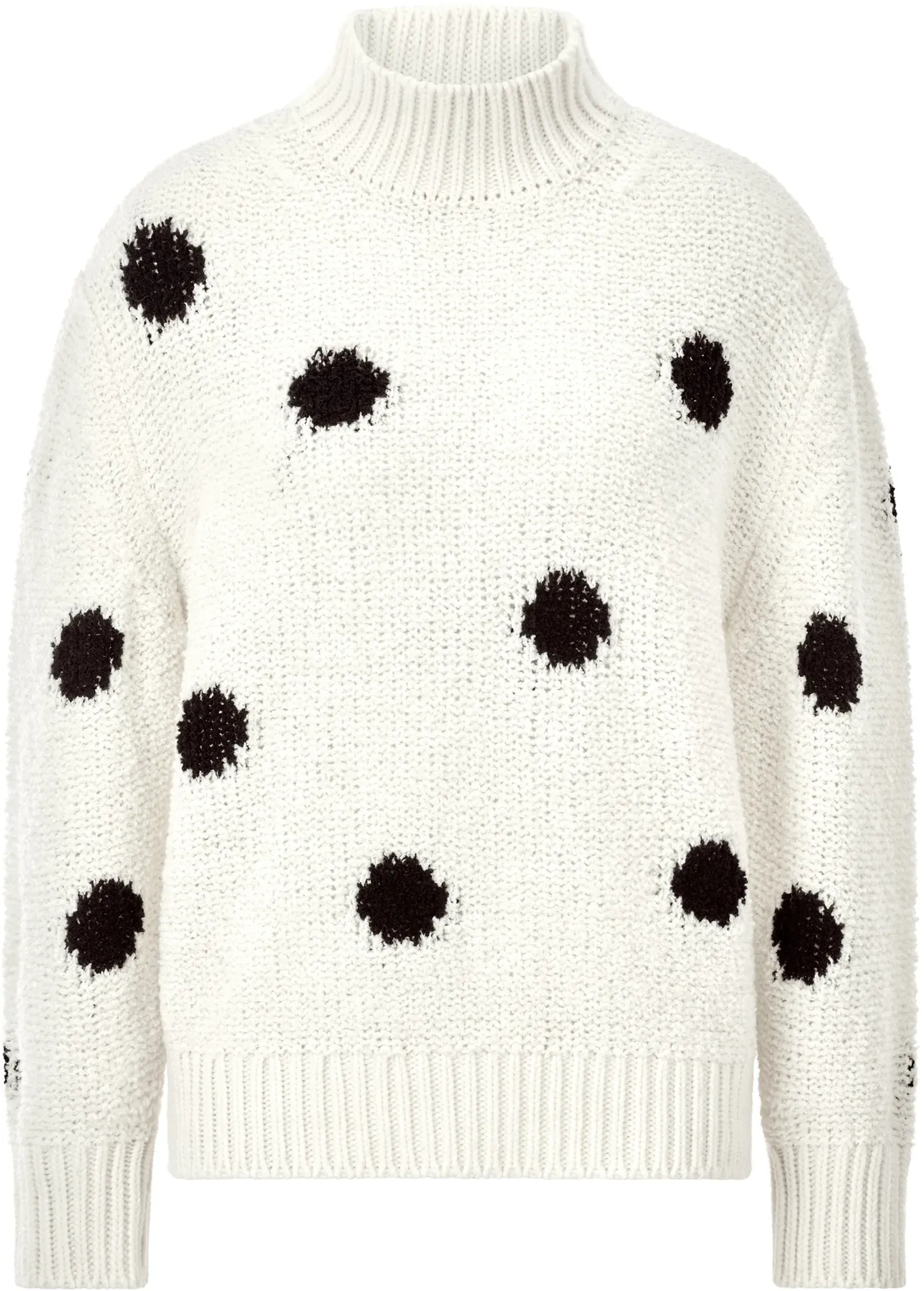 Rich & Royal Strickpullover »Dotted mock neck«, mit großen Tupfen Rich & Royal midnight blue L