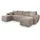 masseno Ecksofa U-Form Polyester 4-Sitzer Beige