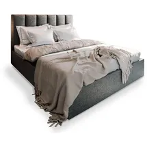masseno Polsterbett, Grau, Holz, 140x200 cm, Schlafzimmer, Betten, Polsterbetten