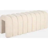 sweeek - Zeitgenössische Sitzbank, Bettbank mit Stoffbezug, Polyester, Beige