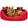 LIONTO Hundebett 4-in-1 S 65 x 50 cm rot/schwarz