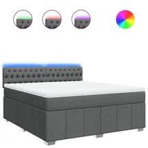 vidaXL Boxspringbett 180 x 200 cm Dunkelgrau