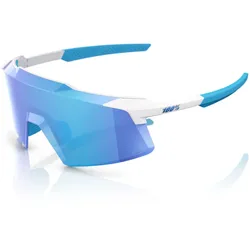 100% Aerocraft Rennradbrille - HiPER Blue Mirror Lens - matte white
