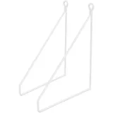 ML-Design 2 Stück Regalhalterung 200 mm Weiß Metall Dreieckige Regalwinkel