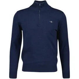 GANT Herren »CLASSIC COTTON HALF ZIP«, Strickpullover, Baumwolle Jeansblau Melange,