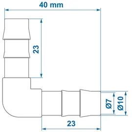 PRO PLUS Schlauchverbinder gewinkelt, Ø10mm 2er-Pack