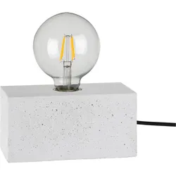 SPOT LIGHT Tischleuchte "STRONG DOUBLE", weiß, H:9cm L:18cm T:9cm, Lampen, Basis aus weißem Beton, Gut geeignet fuer vintage Leuchtmittel