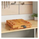 vidaXL Werkbankplatte mit Schraubstock 52x44x9,5 cm Massivholz Akazie