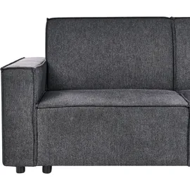 Beliani Eckcouch Stoff 3-Sitzer Grau