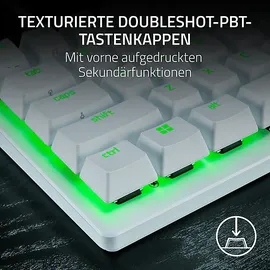 Razer Huntsman V3 Pro Mini, Gaming Tastatur, Opto-Mechanical, Razer Analog Optical, Kabelgebunden, Snap Tap, Weiß, Weiß