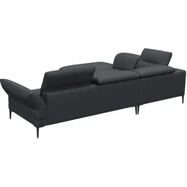 flexlux Eckcouch Kaltschaum 3-Sitzer Schwarz