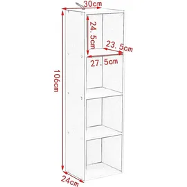 Woltu SK003ws4 Aktenregal 30x106x24 cm Weiß