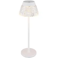 GLOBO Tischlampe Tischleuchte Wohnzimmerleuchte Kristalle LED Touchdimmer weiß H