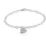 VIVANCE Armband 925 Silber rhodiniert mit Herz Motiv weiß 19 cm