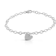 VIVANCE Armband 925 Silber rhodiniert mit Herz Motiv weiß 19 cm