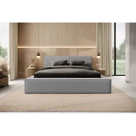 FEDVE Polsterbett, Dunkelgrau, Textil, 140x200 cm, Schlafzimmer, Betten, Polsterbetten