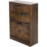 ML-Design Schuhschrank Dunkelbraun, Holzwerkstoff, 24x84x60 cm, Garderobe, Schuhaufbewahrung, Schuhkipper