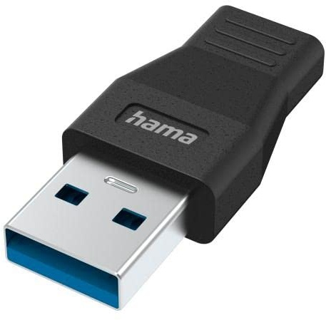 Hama USB C Adapter, USB A Stecker auf USB C Buchse (Zum Verbinden von PC, Laptop, MacBook, Tablet mit USB-C-Kabel oder USB-C-Hub, mit Super-Speed-Datenübertragung 5 Gbit/s, USB 3.2 Gen1)