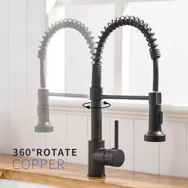 Timaco Küchenarmatur 360° Drehbar Schwarz