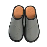 Rimo-Genuine Touch Herren Leder Hausschuhe – Pantoffeln mit Rutschfester Sohle, Bequem und Robust, Handgefertigt, Größen 41-47 (Grau, EU Schuhgrößensystem, Erwachsene, Herren, Numerisch, M, 47) - 47 EU