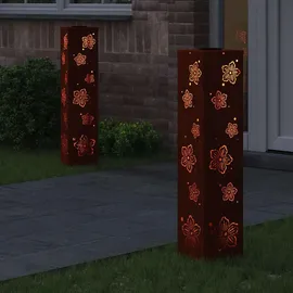 vidaXL Solarleuchte Stahl 2er Set rostig