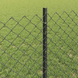 vidaXL Zaunpfosten 0,8 x 250 cm Grau/Stahl