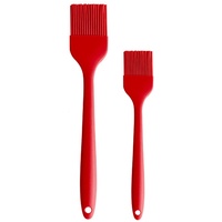 KMHZ Backpinsel, 2 Stück, Küchenpinsel zum Kochen, Backen, Grillen – BPA-frei (rot)...