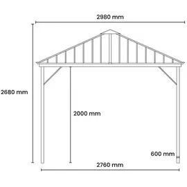 Home Deluxe LED Solar Pavillon Azur 3 x 3 m schwarz