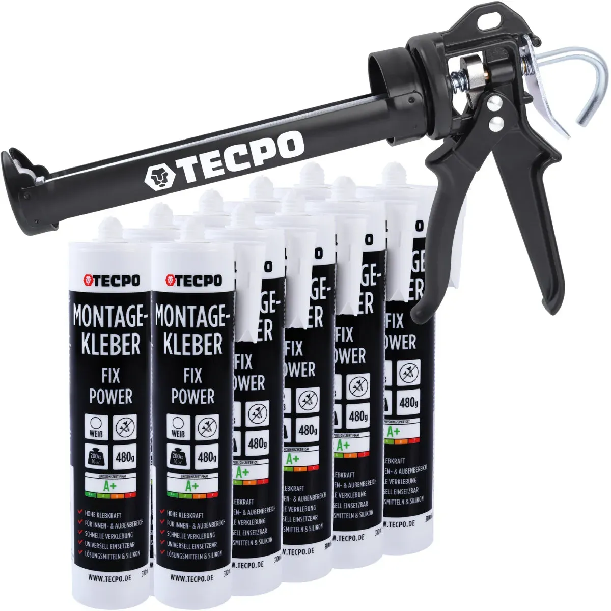 10x TECPO Universal Montagekleber Ultra FIX Power Baukleber 480g...