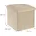 Relaxdays Sitzhocker mit Stauraum Samt 38 x 38 x 38 cm Creme