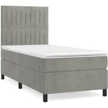 vidaXL Boxspringbett 100 x 200 cm Hellgrau