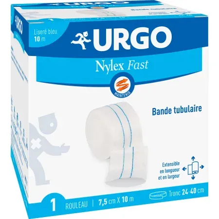 Urgo Nylex Fast Schlauchband Blaue Umrandung 10m x 7,5cm 1 Rolle