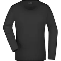 James & Nicholson Damen Stretch T-Shirt langarm JN927 black M