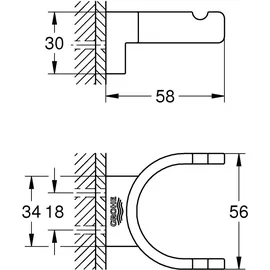 Grohe Handtuchhaken doppelt Hard Graphit 41049A00