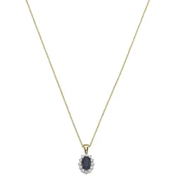 Luigi Merano Kette Anhänger mit Saphir und Zirkonia, Gold 375 Ketten   Blau 