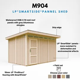 TIMBELA Gartenhaus 2,79 x 4,12 m Terra Brown