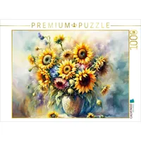 Calvendo Puzzle Sonnenblumen 1000 Teile Lege-Größe 64x48cm Foto-Puzzle für