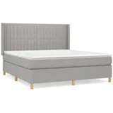 vidaXL Boxspringbett mit Matratze Hellgrau 160x200 cm Stoff1380040