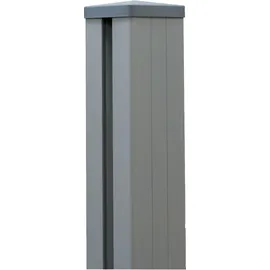 GROJA Zaunpfosten 9 x 9 x 300 cm Silbergrau/Aluminium