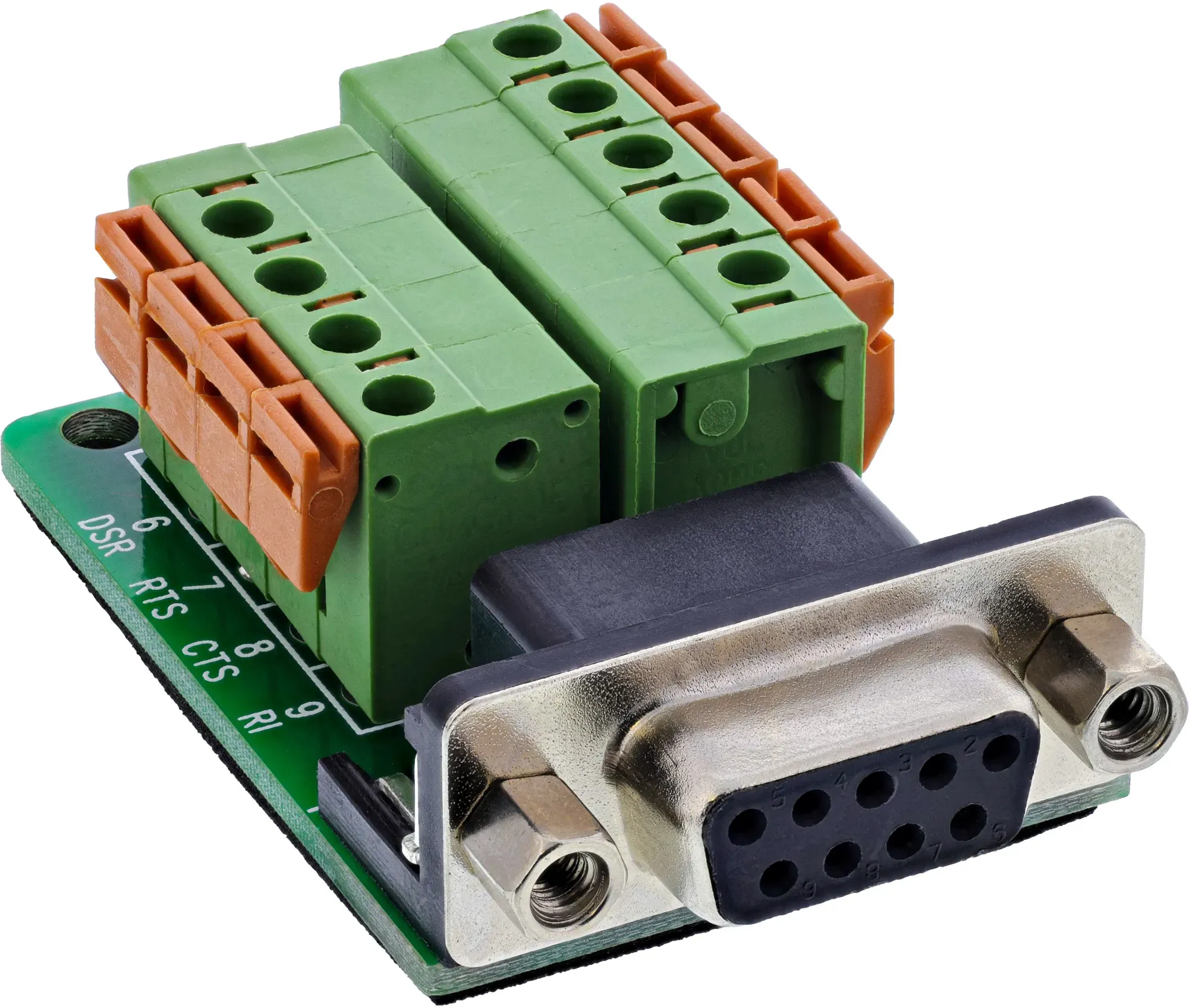 InLine® Terminalblock D-Sub 9 Buchse, Federklemme, Schraubsicherung