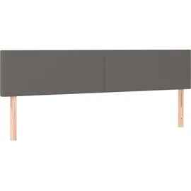 vidaXL Boxspringbett mit Matratze & LED Grau 180x200 cm Kunstleder