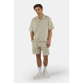 Pegador Shorts "Libco Structured Knit Shorts", Herren, Gr. S, N-Gr, khaki beige warm weiß, Web, Obermaterial: 70% Polyester, 30% Baumwolle, unifarben, regular fit ca. Mitte Oberschenkel, Hosen Shorts, Materialmix, regular fit