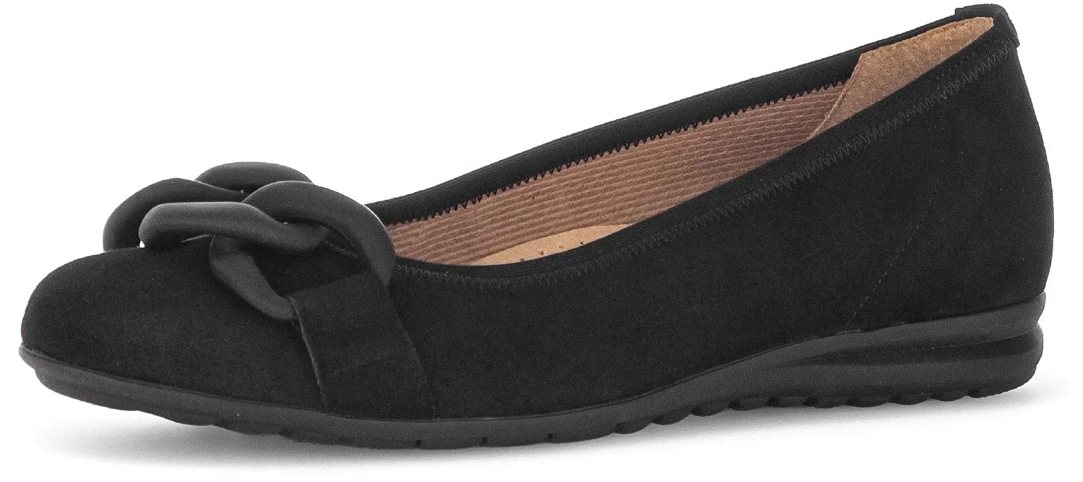 Ballerina »FLORENZ«, Flache Schuhe, Slipper in abgerundeter Form, Gr. 38, schwarz, , 78246951-38