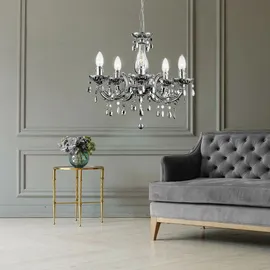 GLOBO Kronleuchter 5-flg. LED 44 cm silber