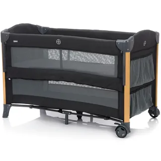 Fillikid Reisebett Cadiz, Braun, Dunkelgrau, Metall, Textil, 60x120 cm, zusammenklappbar, Babymöbel, Babybetten, Reisebetten