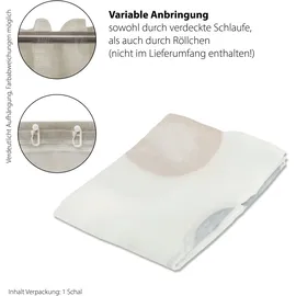 Homing Vorhang HOMING "Kaleo" Gr. 1, weiß (weiß, grau), B:140cm H:245cm, Scherli, Polyester, Gardinen, Vorhang mit verdeckten Schlaufen Kaleo weiß/grau 140x245cm