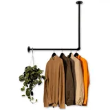 RSR Hangers Kleiderstange Kleiderstange Garderobe Industrie Design für Ecke Wand Decke L-Form 70 cm x 50 cm