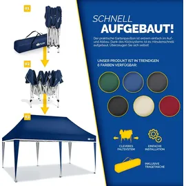 tillvex Faltpavillon 3 x 6 m Blau