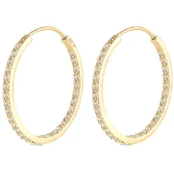 Elli Creolen Kristall Funkelnd aus 925 Sterling Silber vergoldet Braun Damen 